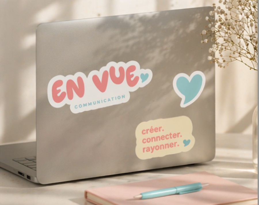 Stickers En Vue Communication sur ordinateur portable